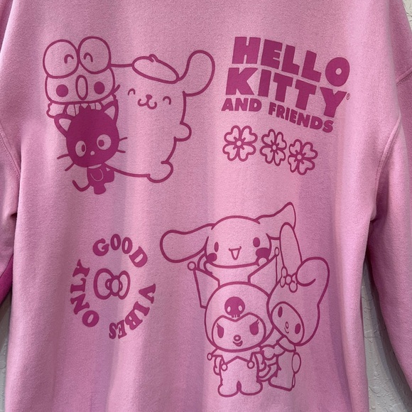Hello Kitty & Friends by Sanrio Pink Graphic Crewneck Sweatshirt Size Large - Picture 2 of 8